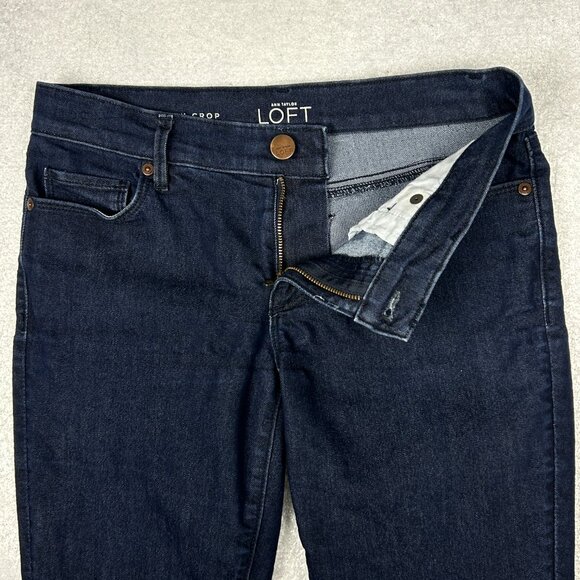 Loft Jeans Womens 2 (28x25) Modern Kick Crop Mid Rise Dark Wash Stretch Mid Rise - Picture 5 of 14